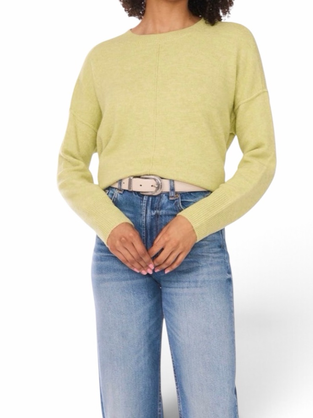Women's Vince Camuto Neon Lime Crewneck Sweater Medium
